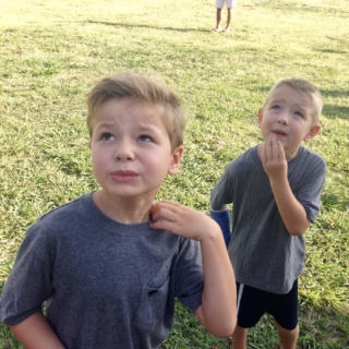 Boys watching sky dive 2013