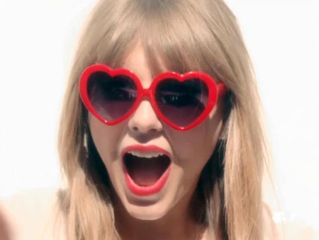 Taylor Swift Red Heart Shaped sunglasses