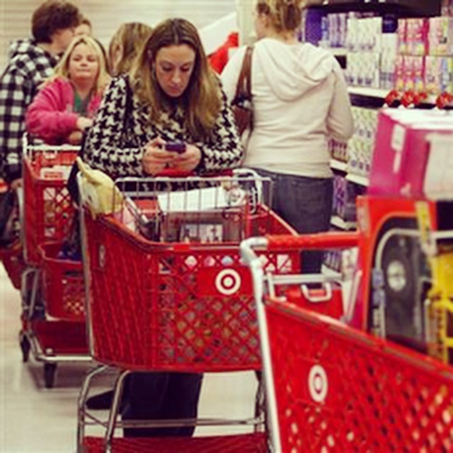 Woman at Target Checkout line