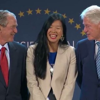 Diana Mao Presidential Leadership Scholars with President George Bush and President Bill Clinton