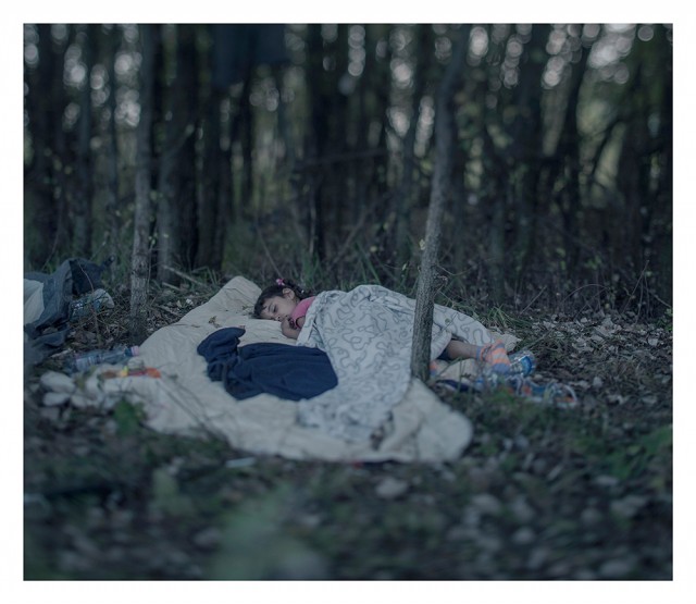 Refugee child sleeping MAGNUS WENNMAN