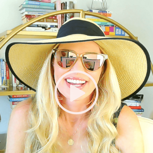 Women in hat in video describing girls trip